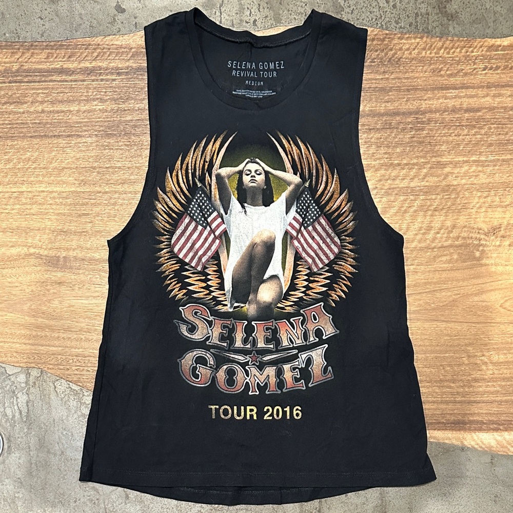 Selena Gomez Revival Tour 2016 Black Tank Top